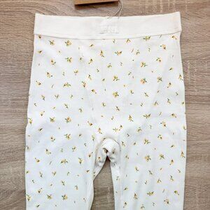 NWT SKIMS Cotton Rib Leggings Marigold Rosebud Floral Print XS